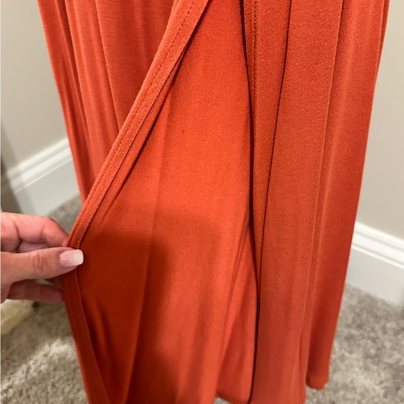 Bobeau Burnt Orange Maxi Skirt Side Slit ruched elastic. LIKE NEW Med Nordstrom - Picture 2 of 8